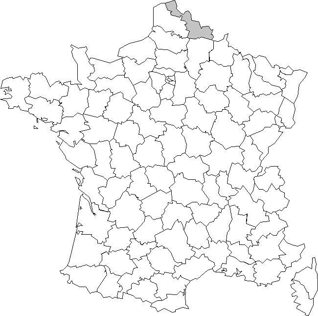 France, avec 1 seul département colorié : le Nord